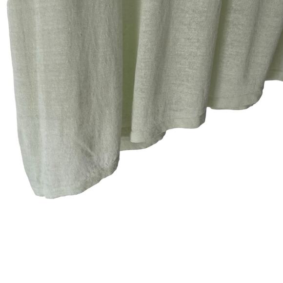 Eileen Fisher NWOTs Light Green Celery Organic Linen Asymetric Knit Top medium - Picture 5 of 7
